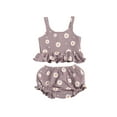 thumbnail image 1 of SUNSIOM Girl?s Printed 2Pcs Suit, Sleeveless Hem Tank Tops with Triangle Shorts, 1 of 9
