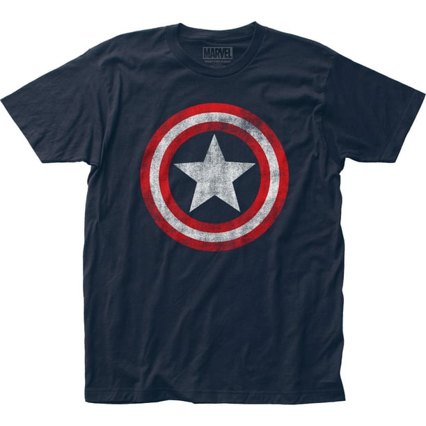Captain America T-Shirt en Jersey Ajusté pour Adulte Marvel Comics