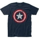 Captain America T-Shirt en Jersey Ajusté pour Adulte Marvel Comics – image 1 sur 2