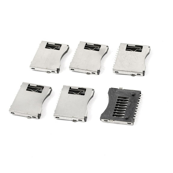Unique Bargains Moible Phone SMT Connector TF Micro SD Memory Card Sockets Slots 6 Pcs