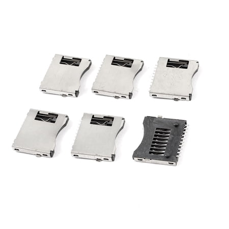 Unique Bargains Moible Phone SMT Connector TF Micro SD Memory Card Sockets Slots 6 Pcs