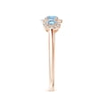 thumbnail image 2 of ANGARA Natural Round Aquamarine Three Stone Halo Ring with Diamonds in 14K Rose Gold for Women (Size-4mm) | March Birthstone, Birthday, Anniversary, Jewelry Gift for Women | Natural Aquamarine Ring, 2 of 7