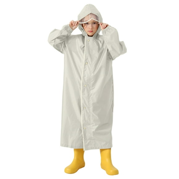 Raincoat with School Lifeguard Rain Coat Bag and Hood Boys Kid Coats and Girls Students Raincoat Girl Size 12 Solid Color Long Raincoat