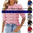 thumbnail image 3 of Summer Akafmk 3/4 Sleeve Shirts for Women,Summer Womens Smocked Cuffs Tunic Tops,Fashion Casual 1/2 Sleeve Half Sleeve Solid Fold Round Neck Button Ladies Top Blouse, 3 of 5
