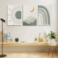 thumbnail image 3 of Boho Nursery Print Set of 3,Sun Rainbow Moon Baby Room Posters,Sage Green Wall Art Celestial Bedroom Kids Room Wall Art Decor, Abstract Art Prints,Mid Century Mountain Art for Home Decor 12"x16", 3 of 6