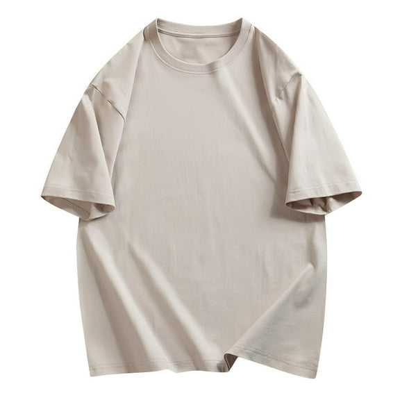 WAENQINLA Big and Tall T-Shirts for Men Cotton Crew Neck Loose Fit Shirt Heavyweight Classic Soft Short Sleeve Tees Solid Color Basic Tshirt