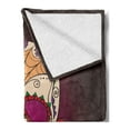 thumbnail image 2 of Day of the Dead Soft Flannel Fleece Blanket, Dia de Los Muertos Words Spanish Skull Dead Head Skeleton Vivid Print, Cozy Plush for Indoor and Outdoor Use, 70" x 90", Plum Red Cream, by Ambesonne, 2 of 5