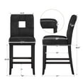 thumbnail image 6 of Weston Home Landen Faux Leather Keyhole Counter Height Stool, Set of 2, Black, 6 of 6