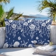 thumbnail image 2 of Outdoor Waterproof Pillow Covers Pack of 2, Navy Blue White Ocean Coral Shell Starfish Nautical Coastal Decorative Throw Pillowcases Cushion Covers for Garden Patio Tent Sofa Couch, 26x26 inch, 2 of 8