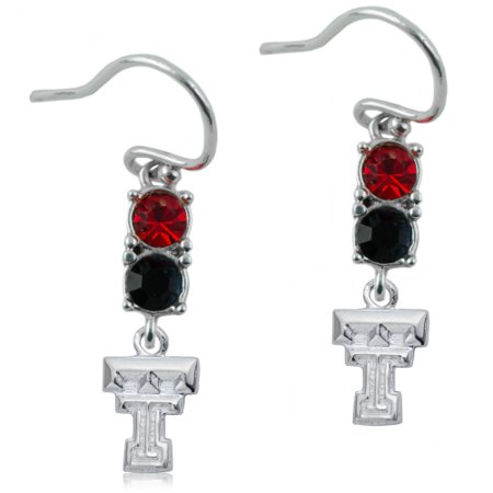 Texas Tech Red Raiders Dayna Designs Women's Sterling Logo Earrings With Crystals - No