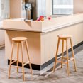 thumbnail image 2 of Costway Set of 2 Bamboo Barstools 31" Backless Pub Dining Chairs w/ Round Seat Natural, 2 of 9