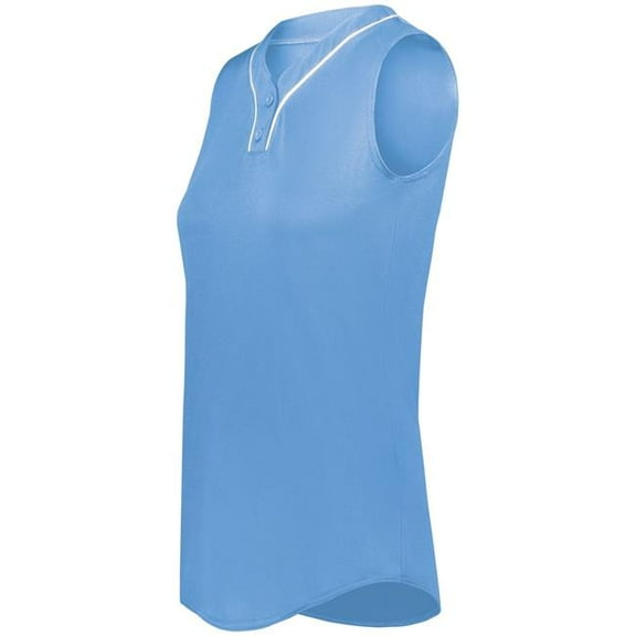 Augusta Sportswear 6913.293.2XL Ladies Cutter Plus Sleeveless Jersey, Columbia Blue & White - 2XL