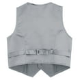 thumbnail image 4 of Alvivi Kids Boys Gentleman Vest V Neck Button Down Pointed Hem Birthday Party Suit Waistcoat Gray 16, 4 of 6