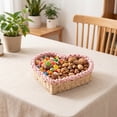 thumbnail image 2 of TACILIP Home Storage, 1PC Heart Shaped Hand Woven Paper Rope Storage Basket Household Storage Basket Fruit And Vegetable Basket Living Room Snack Tray Desktop Storage Basket, Womens Gifts, 2 of 5