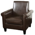 thumbnail image 4 of Fauteuil Club en Cuir Marron Collé Ector, 4 of 4