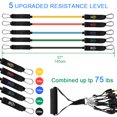 thumbnail image 3 of 11PCS Resistance Bands Set - Includes 5 Stackable Exercise Bands with Waterproof Carrying Bag, Door Anchor, Handles, Ankle Straps - Stackable Up To 75lbs, 3 of 8