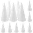 thumbnail image 1 of 12Pcs Polystyrene Cone Craft Small White Foam Cone for Children and All Ages, 1 of 8