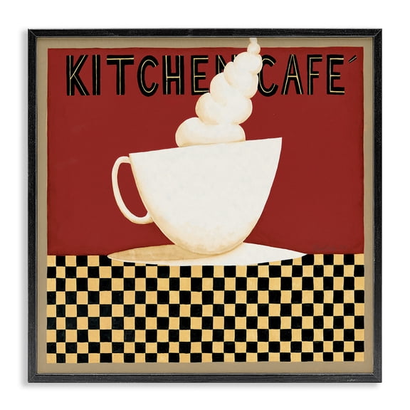 Stupell Industries Eclectic Kitchen Cafe Vintage Patterned Black Framed Giclee Art, 17 x 17, by Dan DiPaolo