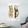 thumbnail image 1 of Panda Tapestry, Koala and Panda Sitting on Trees Wild Life Tropics Habitat Woodland Illustration, Wall Hanging for Bedroom Living Room Dorm Decor, 40W X 60L Inches, Beige Black, by Ambesonne, 1 of 2