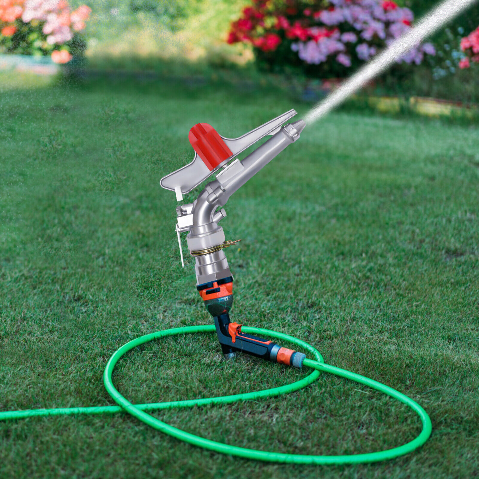 2 in 360° Adjustable Impact Sprinkler Large Area Water Irrigation Spray Gun Head for Farms, Orchards