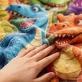 thumbnail image 3 of Cute Smiling Dinosaurs HD Digital Print Flannel, Ultra-Soft Flannel Fabric Blanket with Colorful Dinos Print, Funny Cozy Lightweight Warm, Birthday for Dino-Lover (70*86Inch), 3 of 8