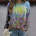 thumbnail image 2 of Sudadera de manga larga con estampado de cuello redondo para mujer Blusa informal Tops Pompotops  gfhjh3298, 2 of 4