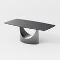 thumbnail image 5 of POVISON 79"Hobart Modern Minimalist Dining Table For 6-8, Balck Rectangular Matte Sintered Stone Tabletop, Bronze Carbon Steel Leg, 5 of 8