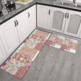 thumbnail image 2 of Pioneer Flower Floral Print Pattern Kitchen Rugs Sets Of 2,Anti Fatigue Kitchen Mat Rugs Non Slip Washable,Decorative Kitchen Floor Mats for Kitchen,Sink,Laundry,17"x30"+17"x47", 2 of 7