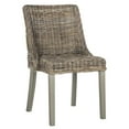 thumbnail image 3 of SAFAVIEH Caprice 18''H Wicker Dining Chair With Leather Handle Grey, 3 of 7