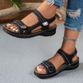 thumbnail image 3 of Rokment Women's Orthopedic Arch Support Walking Sandals Comfortable Fashion Casual Leather Open Toe Platform Wedge Dressy Summer Shoes for Ladies 2026 Black Size 5.5, 3 of 5