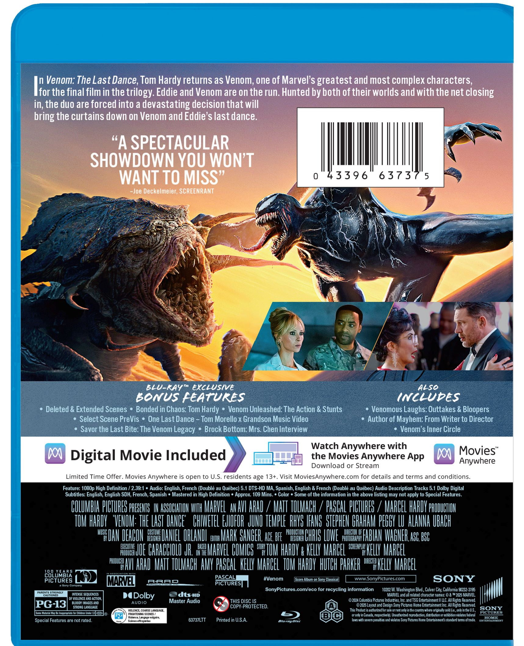 Venom: The Last Dance (Blu-ray + Digital Copy) - Walmart.com