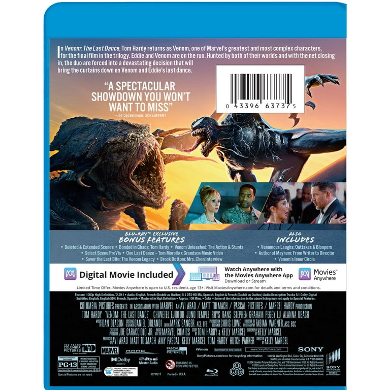 Venom: The Last Dance (Blu-ray + Digital Copy) - Walmart.com
