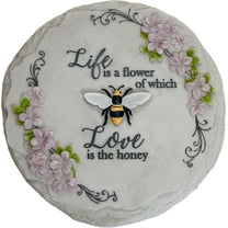 LIFE IS FLOWER STEPPING STONE / DECORATIVE WALL PLAQUE