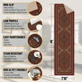 thumbnail image 3 of Ottomanson Medallion Kitchen Runner Rug 1'10" x 6' - Non Slip Low Pile Carpet, Red, 3 of 13