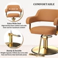 thumbnail image 6 of UBesGoo Barber Chair, 360° Swivel Salon Styling Chair, Heavy Duty Hydraulic Pump, Brown Gold Home Beauty Spa Equipment, 6 of 8