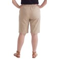 thumbnail image 3 of Turtle Bay New York Women's Lightweight Twill Bermuda Shorts Elastic Waist Plus Sizes, 3 of 8