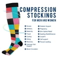 thumbnail image 2 of FORMRS Womens Knee High Socks Casual Long Thick Travel Daily Wear, 1 Pair, Blue Checkered Pattern, 2 of 6