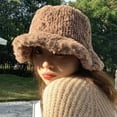 thumbnail image 2 of CoCopeaunts Women Fluffy Fuzzy Bucket Hat Fashion Plush Fisherman Hat Winter Warm Fleece Bucket Hat Winter Outdoor Fisherman Hat, 2 of 4