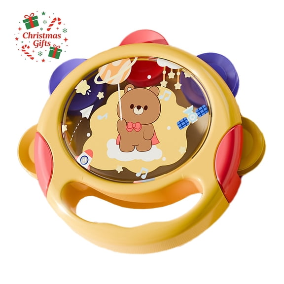 Toys Under 5$ Baby Hand Drum Toy, Newborn Soft Ring Grip Rattle, Early Education Sand Hammer, Musical Learning Toy for Babies 0-6 Months, Boys Girls Sensory Development Gift