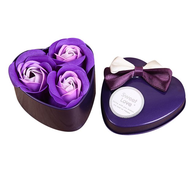 Jabón de flores de rosas perfumadas Baño corporal de pétalos falsos Regalo del día de San Valentín (púrpura) Tmvgtek cuidado belleza