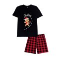 thumbnail image 5 of LuLiaMenton Matching Couples Christmas Pajamas Gingerbread Red Plaid Short Sleeve Shorts Set, 5 of 6