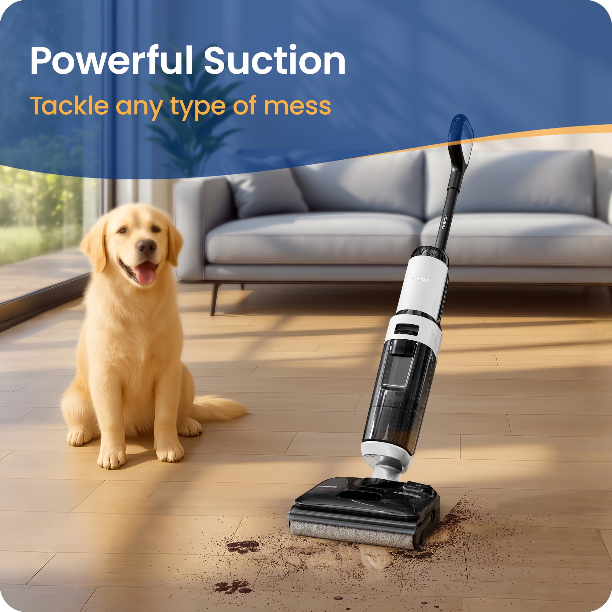 Tineco iFloor 5 Stretch Cordless Wet Dry Vacuum Cleaner, Vacuum & Mop in One, 180° Lay-Flat Cleaning, Up to 45-Min Runtime, Quiet Self-Cleaning and Drying for Hard Floors