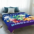 thumbnail image 4 of Funny Dinosaur Blanket Soft Cozy Warm Throw Blanket for Couch, Plush Fuzzy Flannel Fleece Blankets for Sofa, Cute Dino Purple Cartoon Boys Girls Children Bed Blankets Gifts for Men, 32"x48", 4 of 9