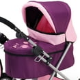 thumbnail image 7 of Bayer Design Doll Purple & Pink Trendy Pram W/ Shoulder Bag, Adjustable Handle, Shopping Basket, Children Ages 3+, 7 of 7