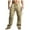 Khaki, variant on WREESH Men's Cotton Linen Pants and Drawstring Elastic Waist Multi-Pocket Casual Cargo Pantss Olive Green