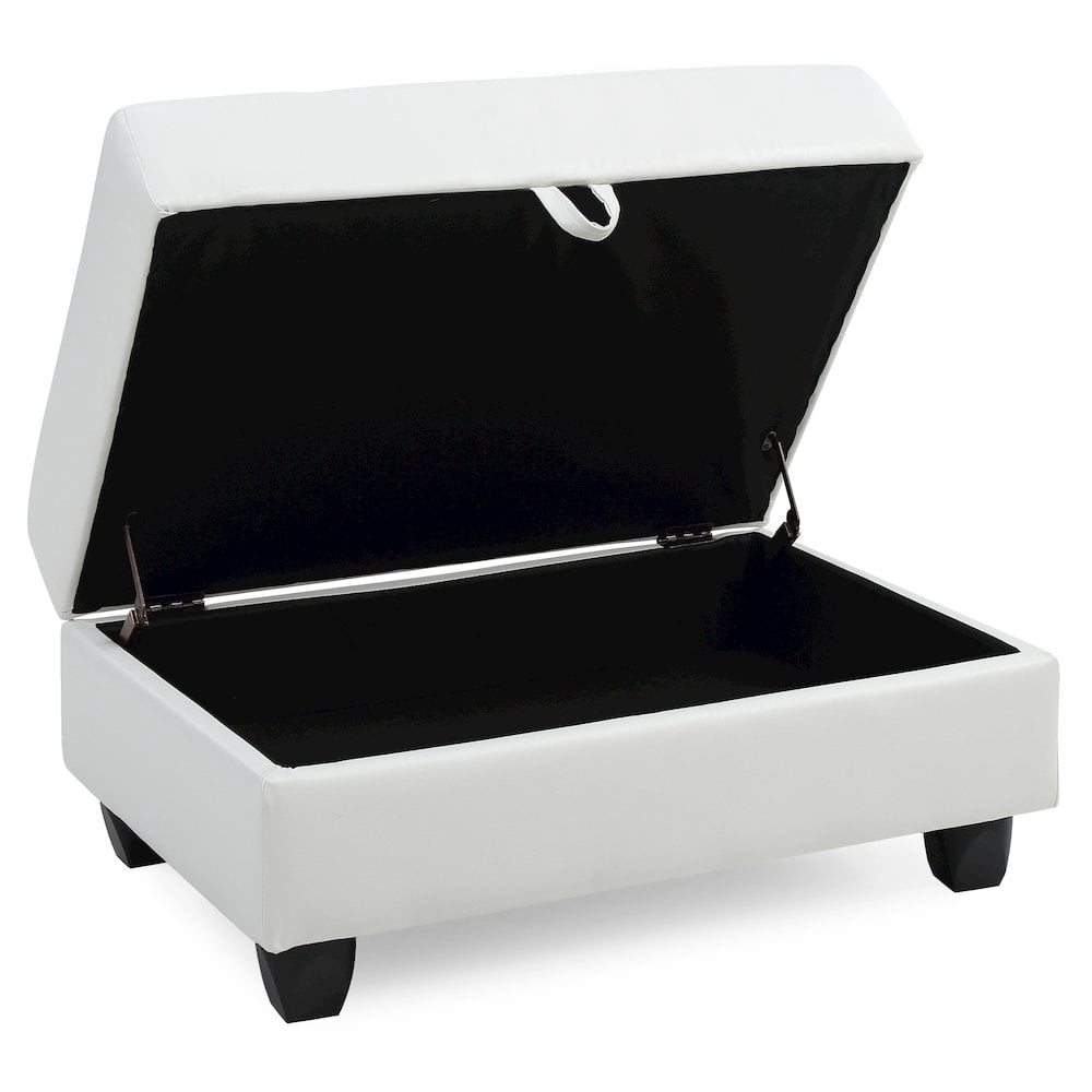 Glory Furniture Revere Ottoman in White Color
