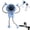 Blue, variant on Portable Robot Fan Man with Remote, Personal Table Fan with 3 Speeds Strong Airflow & Rechargeable Battery, Small Fans for Office, Home, Outdoors Sports Camping Traveling