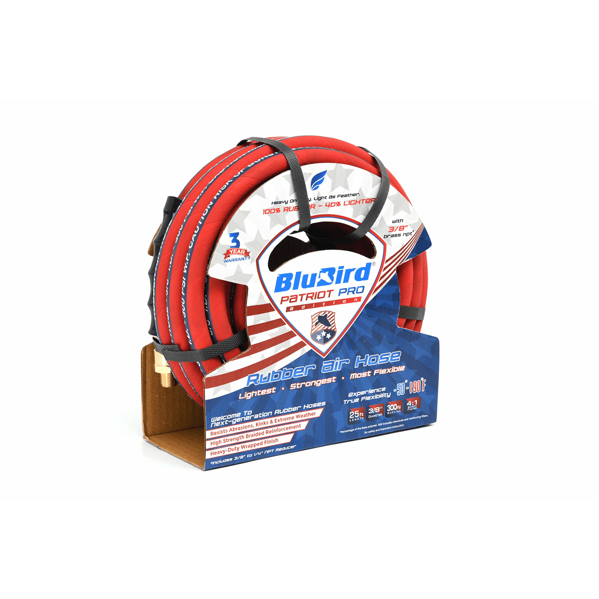 BluBird PP1250 Patriot Pro Air Hose 1/2" x50 ft. 300 PSI