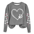 thumbnail image 2 of ZZwxWA Mon Ordre Pull à Manches Longues Col Rond Imprimé en Forme de Cœur pour Femmes, 2 of 4