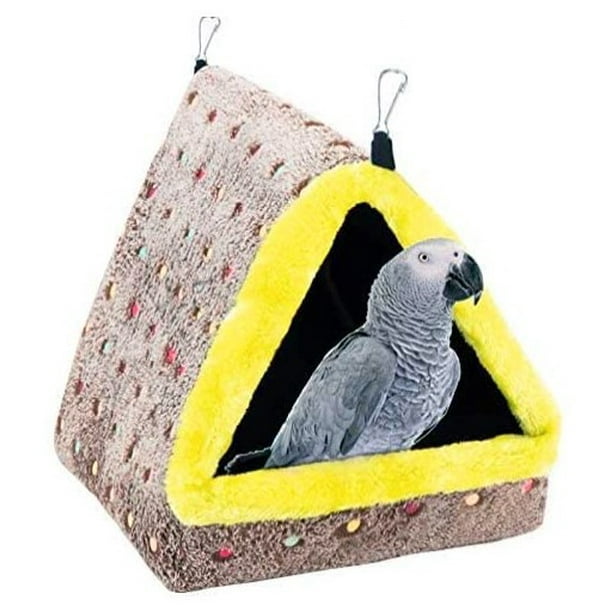 Nido grande de invierno cálido para pájaros, hamaca colgante de cama de pájaros esponjosa, cabaña de peluche para cacatúas grises africanas, cacatúas, Lovebird y más